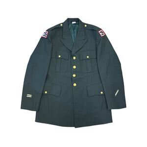 Vtg 70s Derossi & Son Army Green coat 81st Armored Infantry Brigade 44L stryker